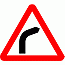 Road Signs | triangular warning signs | Right Bend ahead