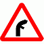 Road Signs | triangular warning signs | Right junction on inside of bend ahead