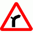 Road Signs | triangular warning signs | Right junction on outside of  bend ahead