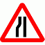 Road Signs | triangular warning signs | Road Narrows on left ahead