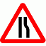 Road Signs | triangular warning signs | Road Narrows on right ahead