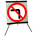 Portable Road Works Signs | Roll Up Tripod Signs | No Left Turn Roll Up Sign