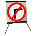 Portable Road Works Signs | Roll Up Tripod Signs | No Right Turn Roll Up Sign
