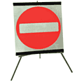 Portable Road Works Signs | Roll Up Tripod Signs | No Entry Symbol 
