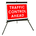 Portable Road Works Signs | Roll Up Tripod Signs | Traffic Control Ahead 1050x750