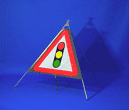 Portable Road Works Signs | One Piece Tripod Signs | Traffic signals ahead