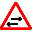 Two-way traffic on route crossing ahead - DOT522