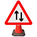 Portable Road Works | Road Cone Signs | Two-way Traffic - 521