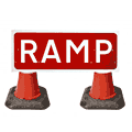 Portable Road Works | Road Cone Signs | 1050x450mm Ramp - 7013
