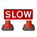 Portable Road Works | Road Cone Signs | 1050x450mm Slow - 7013