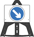 Portable Road Works Signs | Endura Folding Plastic Signs | Keep Right 610 Folding Plastic Sign
