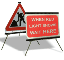 Portable Road Works Signs | Roll Up Tripod Signs